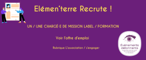 Offre d'emploi chargé.e de mission label / formation