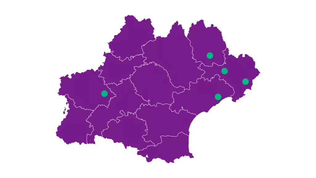 Département couverts par des relais départementaux
